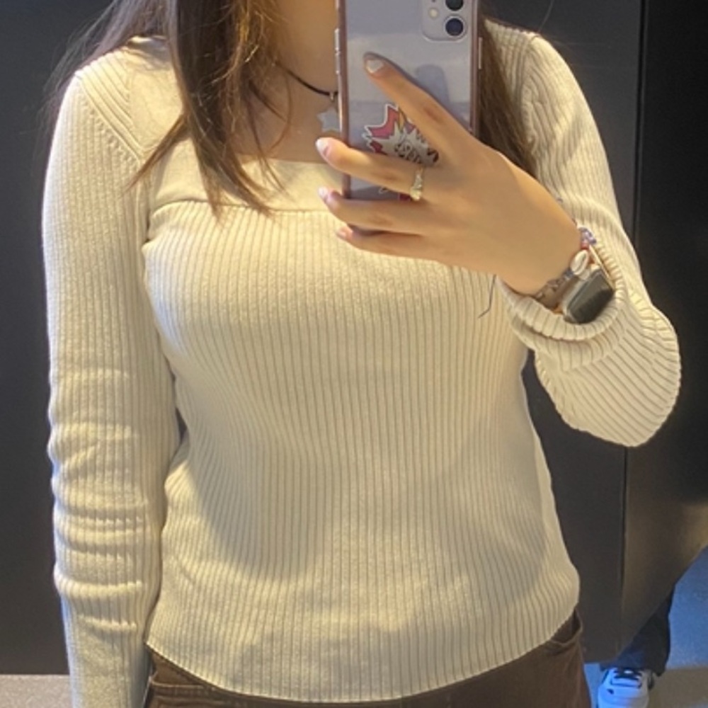 H&M Cream Ribbed Knit Top - Picture 4 of 4